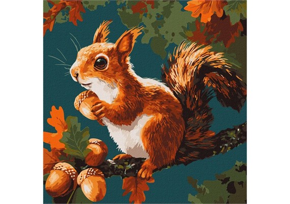 Ideyka KHO6817 Malen nach Zahlen Nüsse des Herbstes 40 x 40 cm