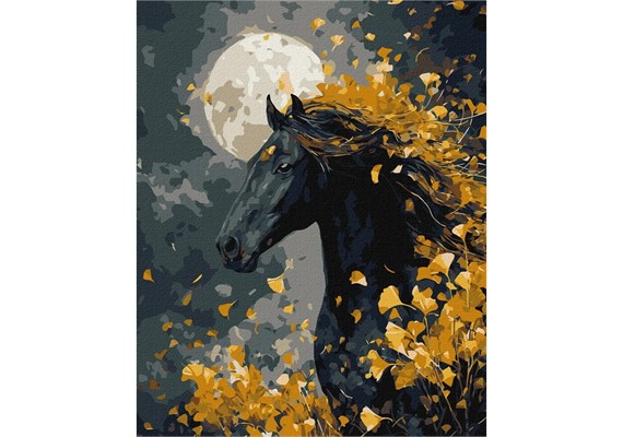 Ideyka KHO6836 Malen nach Zahlen Pferd und Wind mit Metallicfarben 40 x 50 cm