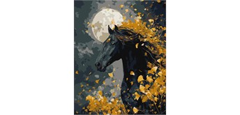 Ideyka KHO6836 Malen nach Zahlen Pferd und Wind mit Metallicfarben 40 x 50 cm