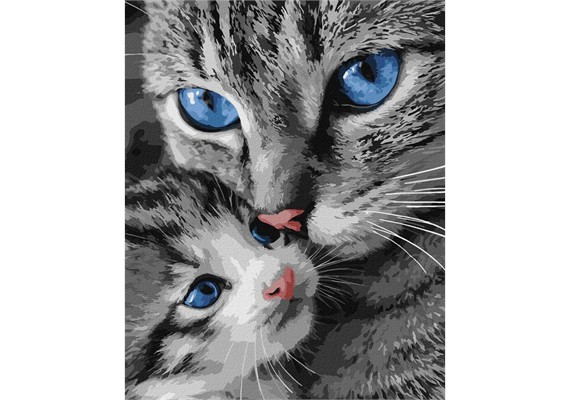 Ideyka KHO6945 Malen nach Zahlen - Schnurrende Mama 40 x 50 cm