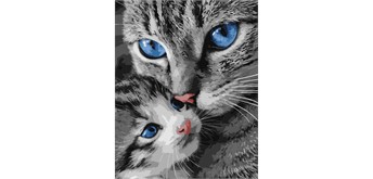 Ideyka KHO6945 Malen nach Zahlen - Schnurrende Mama 40 x 50 cm