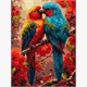 Ideyka KHO6959 Malen nach Zahlen Zwei bunte Papageien 30 x 40 cm