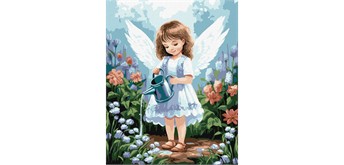 ideyka KHO8384 Malen nach Zahlen - Ein Engel im Garten 40 x 50 cm