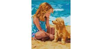 ideyka KHO8491 Malen nach Zahlen - Ein Freund aus Kindertagen 40 x 50 cm