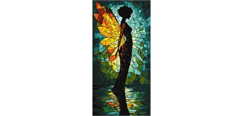 Ideyka KHO8612 Malen nach Zahlen - Engel aus Buntglas 40 x 80 cm