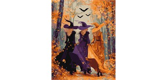 ideyka KHO8691 Malen nach Zahlen - Drei Hexen im Wald 40 x 50 cm