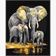 ideyka Malen nach Zahlen - Elefanten 40 x 50 cm