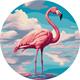 ideyka Malen nach Zahlen - Flamingo rund 33 cm