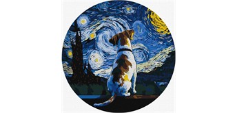 ideykaKHO-R1157 Malen nach Zahlen -Nachdenkliches Hündchen 26 cm