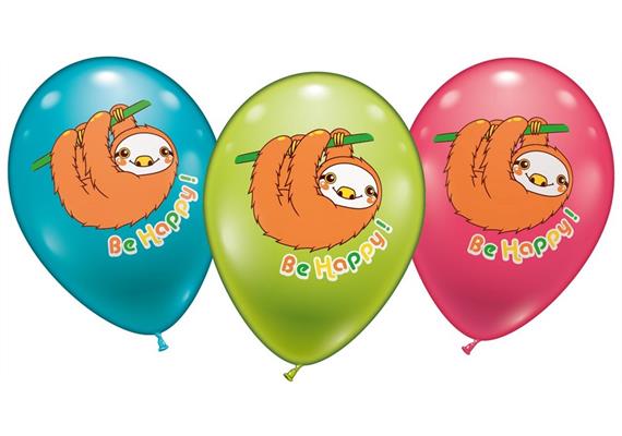 Karaloon - 15 Ballons Faultier "be Happy" 28 - 30 cm
