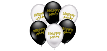 Karaloon - 30 Ballons Happy Birthday black & white