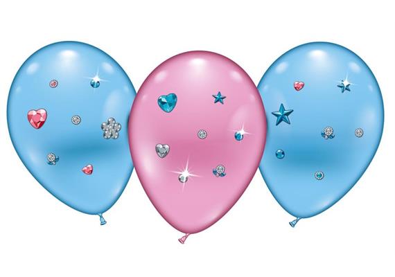 Karaloon - 4 Ballons "Hearts & Stars Jewels" 23 - 25 cm