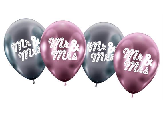Karaloon - 4 Ballons "Mr & Mrs" 30 - 32 cm
