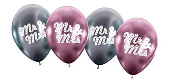 Karaloon - 4 Ballons "Mr & Mrs" 30 - 32 cm