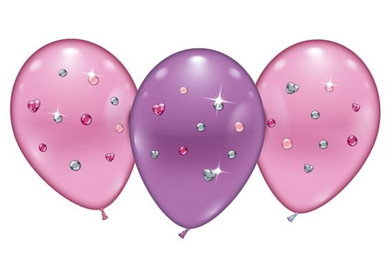 Karaloon - 4 Ballons "Pink Jewels" 23 - 25 cm