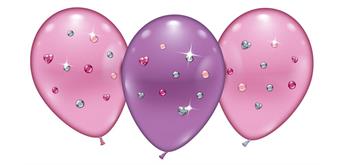 Karaloon - 4 Ballons "Pink Jewels" 23 - 25 cm