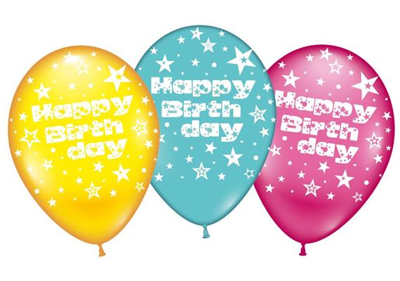 Karaloon - 6 Ballons 30017 Happy Birthday 28 - 30 cm