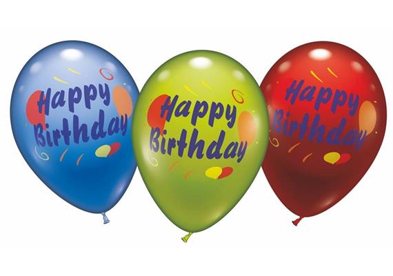 Karaloon - 6 Ballons Happy Birthday 28 - 30 cm