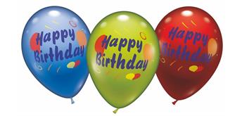 Karaloon - 6 Ballons Happy Birthday 28 - 30 cm