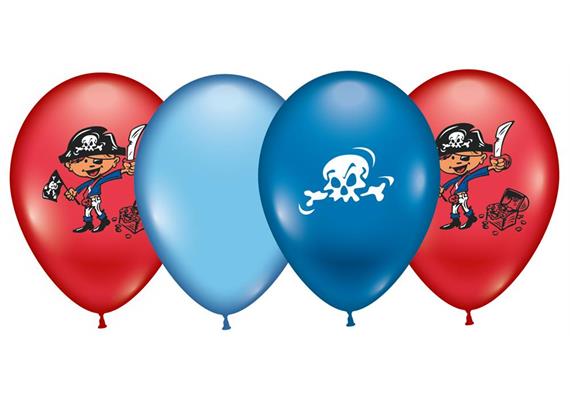 Karaloon - 6 Ballons Piratenparty 28 - 30 cm