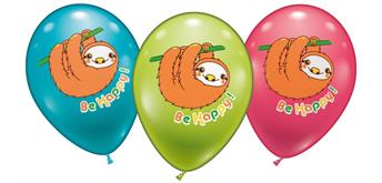 Karaloon - 15 Ballons Faultier "be Happy" 28 - 30 cm