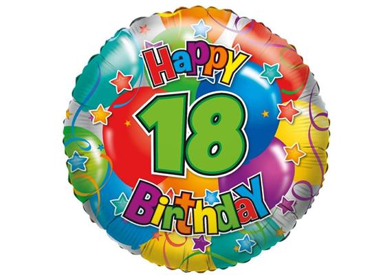 Karaloon - Folienballon "Happy Birthday 18" 45 cm