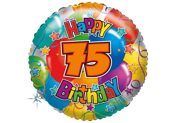 Karaloon - Folienballon "Happy Birthday 75" 45 cm