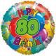 Karaloon - Folienballon "Happy Birthday 80" 45 cm