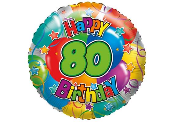 Karaloon - Folienballon "Happy Birthday 80" 45 cm