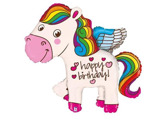 Karaloon - Folienballon Happy Birthday Pony 114 cm
