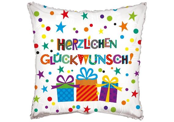 Karaloon - Folienballon Herzlichen Glückwunsch 46 cm