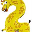 Karaloon - Folienballon Zahlen 2 Giraffe 102 cm | Bild 2