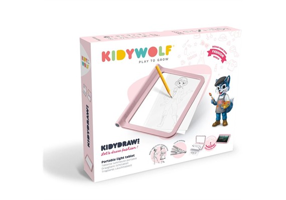 Kidywolf KIDYDRAW-PRO-PI Leuchtende Designtafel rosa