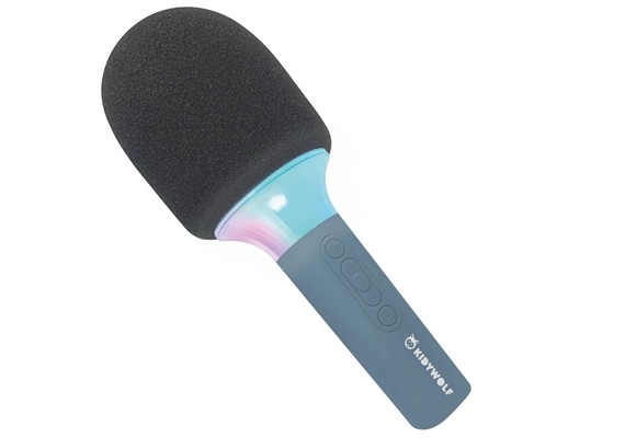 Kidywolf Mikrofon Bluetooth mit Licht blau