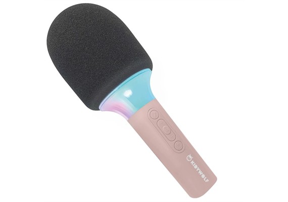 Kidywolf Mikrofon Bluetooth mit Licht rosa