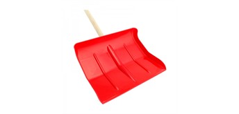Kinder-Schneeschieber rot Kunststoff/Holzstiel