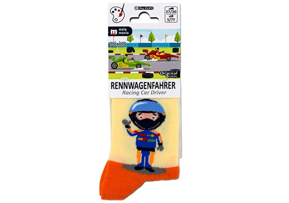 Kindersocken Rennwagenfahrer Grösse 23 - 26