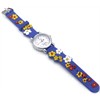 Kinderuhr mit Quartzwerk - Blau mit Blumen Motiv