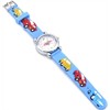 Kinderuhr mit Quartzwerk - Hellblau mit Auto Motiv