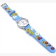 Kinderuhr mit Quartzwerk - Hellblau mit Blumen Motiv