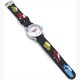 Kinderuhr mit Quartzwerk - Schwarz mit Auto Motiv