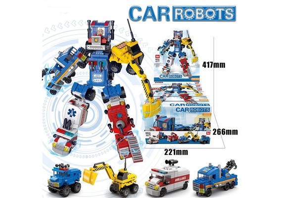 Klemmbausteine Fahrzeuge Roboter 6 in 1 - 6 Stück im Display