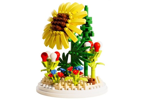 Klemmbausteine Mini Blume gelb 10 x 7 cm