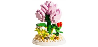 Klemmbausteine Mini Blume rosa 10 x 7 cm