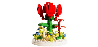 Klemmbausteine Mini Blume rot 10 x 7 cm