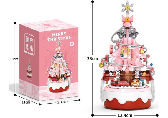 Klemmbausteine Spieluhr Weihnachtsbaum mit LED – 418 Teile