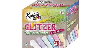 Kreidespass - Glitzer Strassenmalkreide, 20 Stück