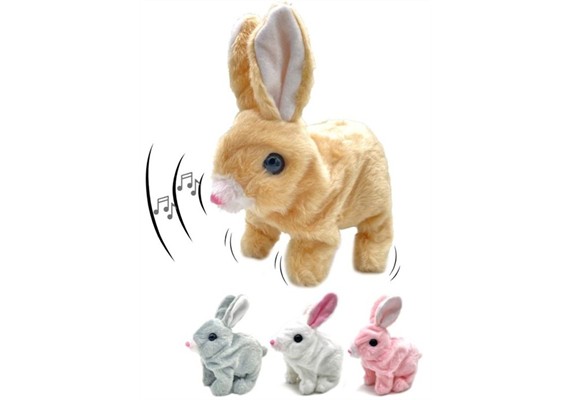 Laufender Hase 15 cm mit Bewegung und Sound – 1 Stück assortiert