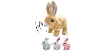 Laufender Hase 15 cm mit Bewegung und Sound – 1 Stück assortiert
