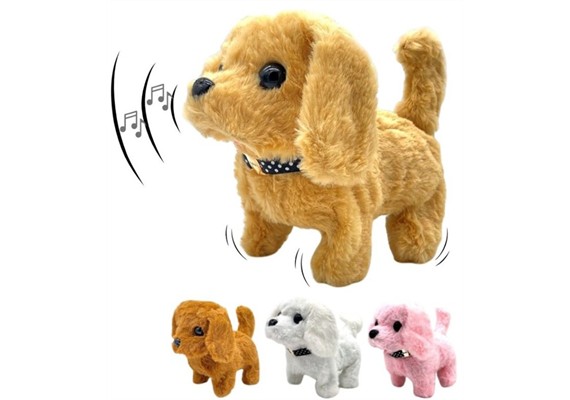 Laufender Hund 15 cm mit Bewegung und Sound – 1 Stück assortiert